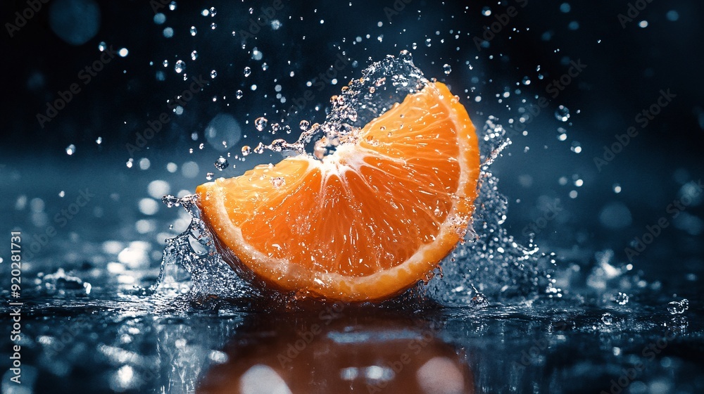 Orange Slice Splashing in Water Orange Slice Splashing in Water