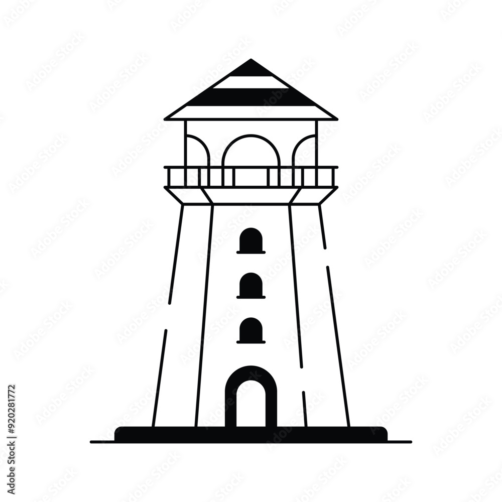 Lighthouse icon, perfect for coastal, navigation and maritime themed designs Lighthouse icon, perfect for coastal, navigation and maritime themed designs
