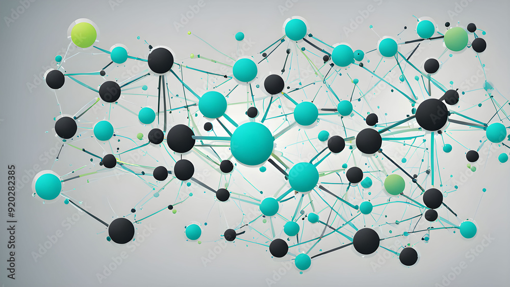 Abstract Illustration of Connected Nodes and Networks in Modern Design Abstract Illustration of Connected Nodes and Networks in Modern Design