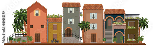 Charming Mediterranean Village Scene