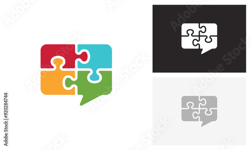 puzzle talk logo design
