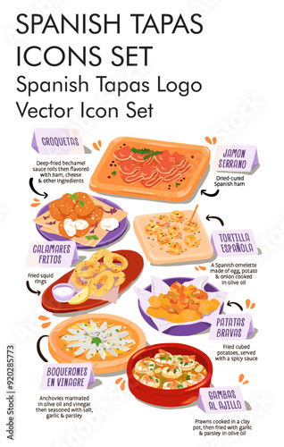 Spanish talas logo vector icon set