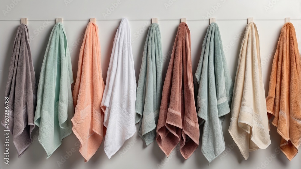 _A_collection_of_chic_hanging_bath_towels_in_a_ _A_collection_of_chic_hanging_bath_towels_in_a_
