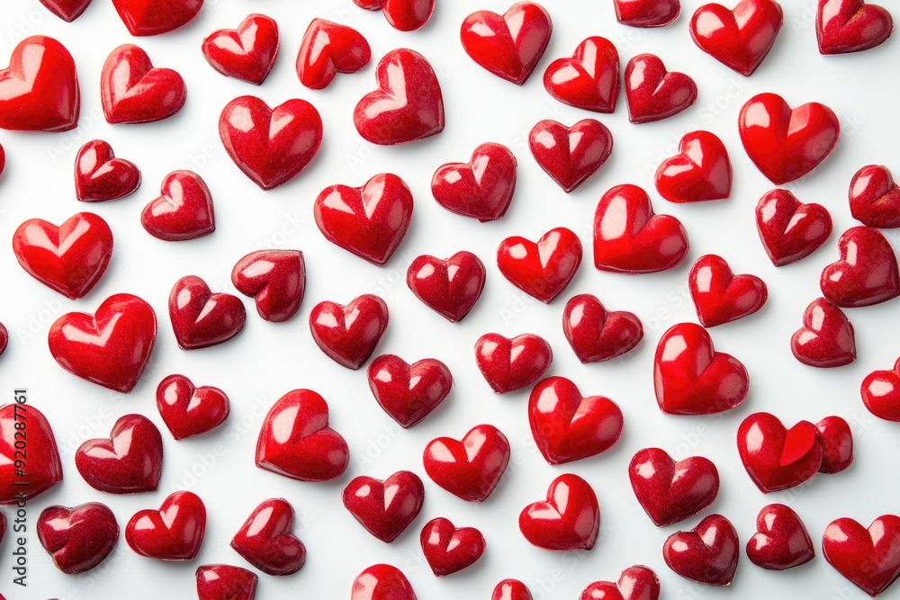 Red Hearts White Surface Red Hearts White Surface