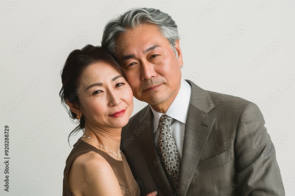 ポーズをとるシニアカップルのポートレート(夫婦・熟年夫婦・おしどり夫婦・恋人・結婚記念日) ポーズをとるシニアカップルのポートレート(夫婦・熟年夫婦・おしどり夫婦・恋人・結婚記念日)