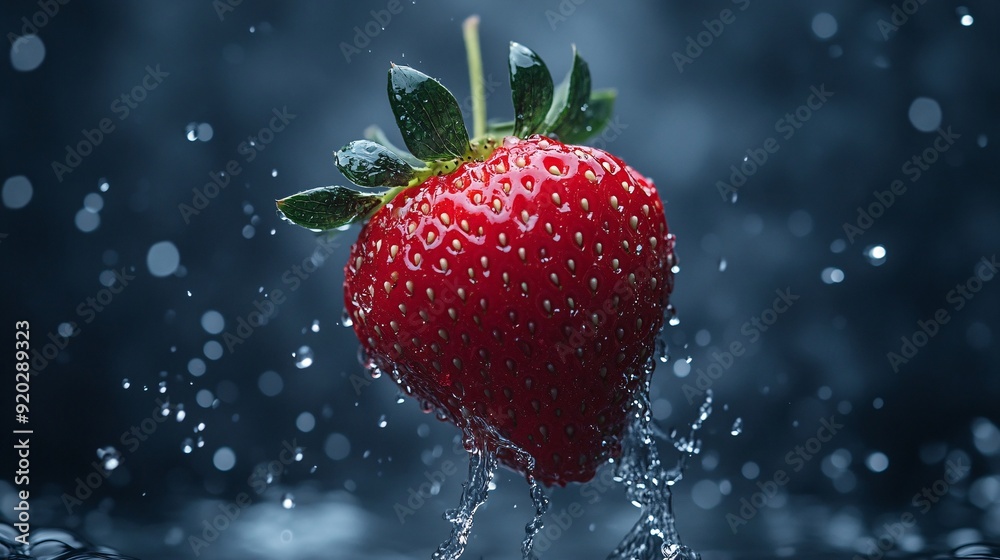 Fresh Strawberry Splashing in Water Fresh Strawberry Splashing in Water