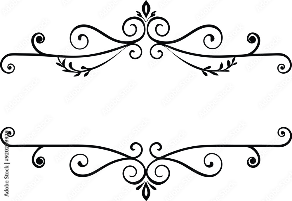 classic calligraphy retro scroll dividers line art illustration classic calligraphy retro scroll dividers line art illustration