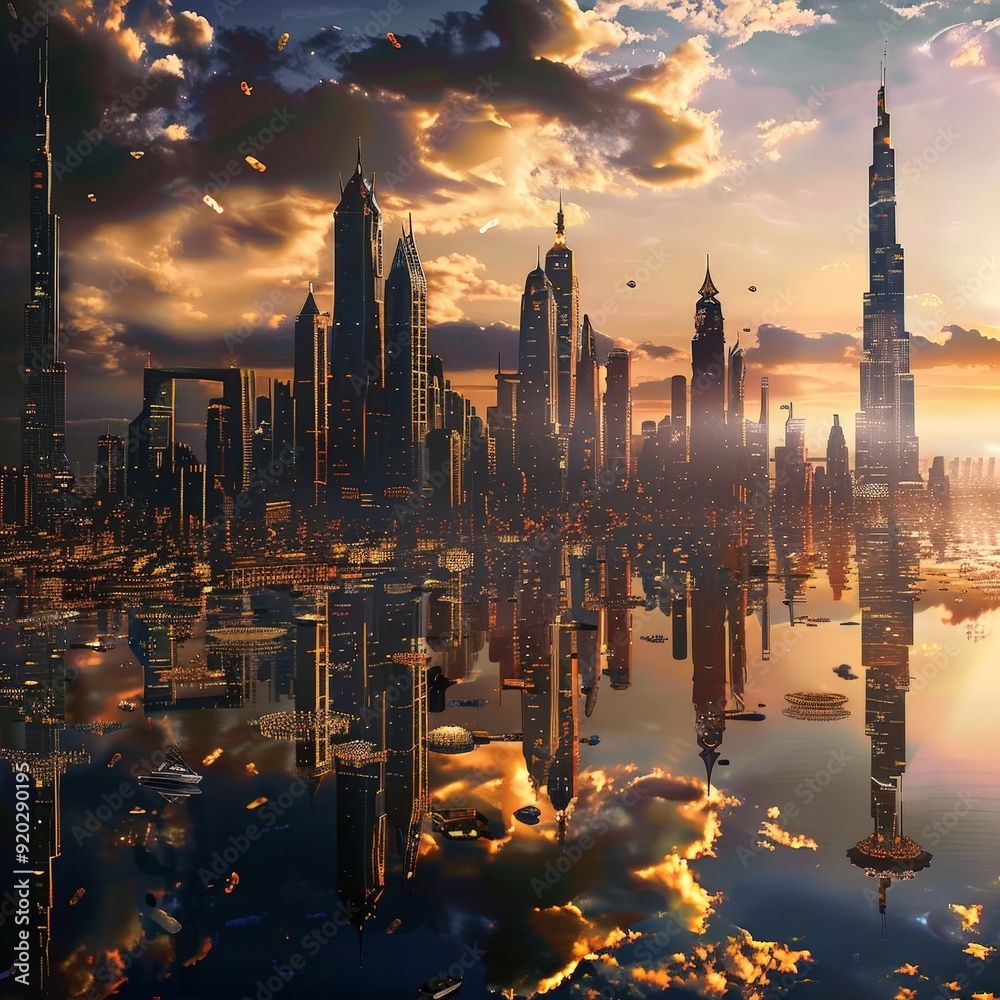 Fototapeta premium Breathtaking Skyscrapers Dominate the Cityscape