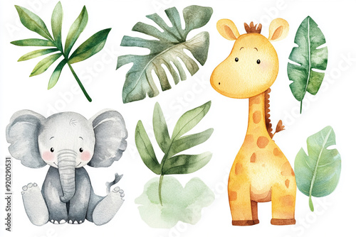 Cute animal watercolor paintings