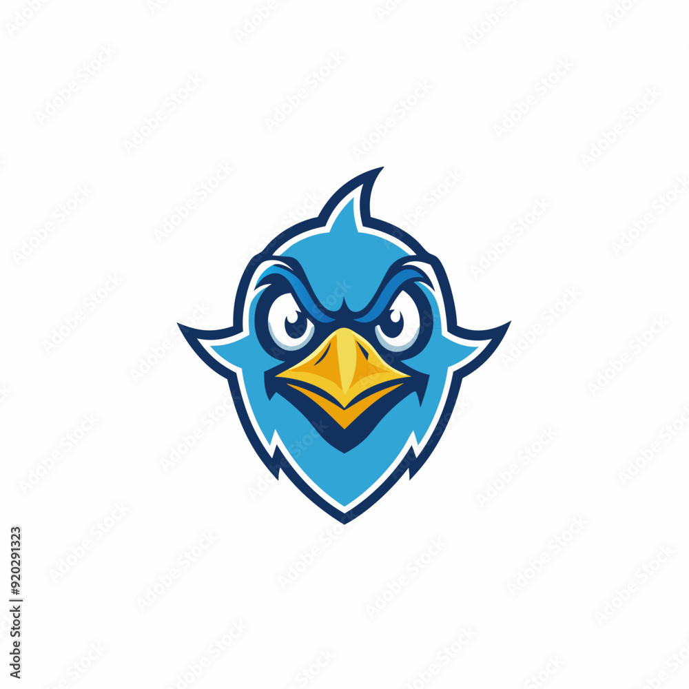 Simple line bird gaming mascot logo isolated vector art Illustration Simple line bird gaming mascot logo isolated vector art Illustration