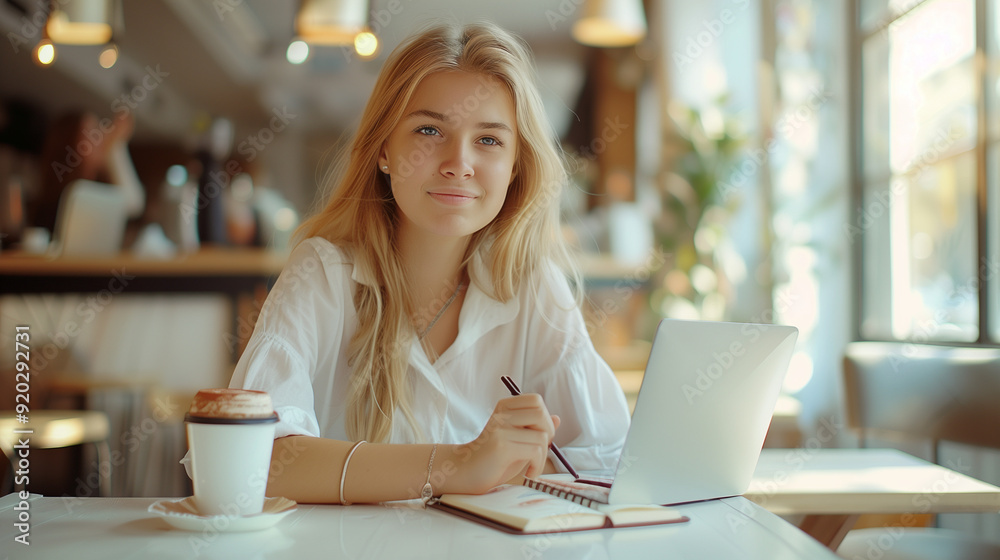 Woman working or studying at the computer
Woman working or studying at the computer