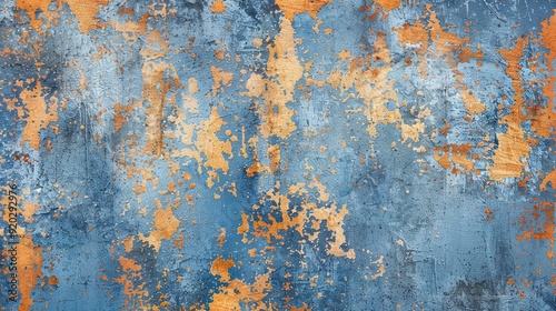 Blue and orange texture of a plastered wall pattern design