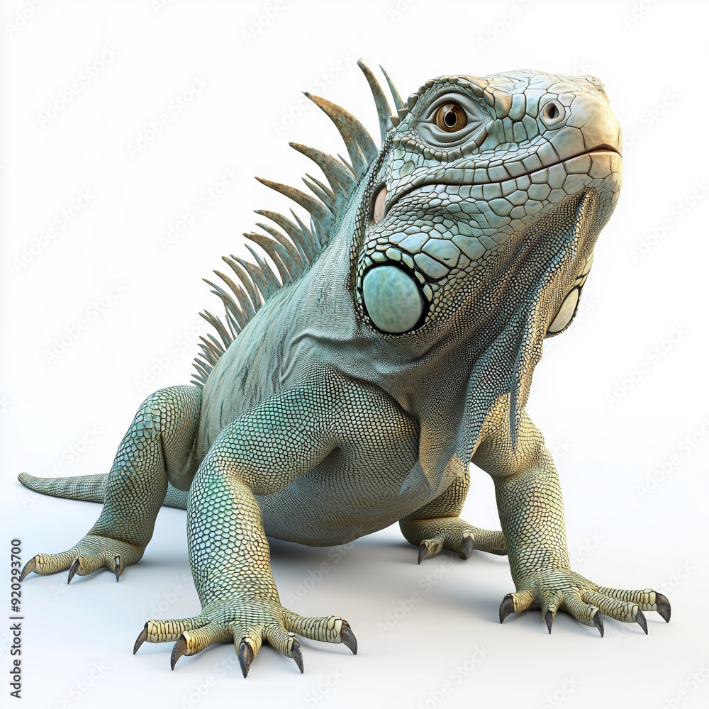 Iguana Illustration for Kids on White Background Iguana Illustration for Kids on White Background