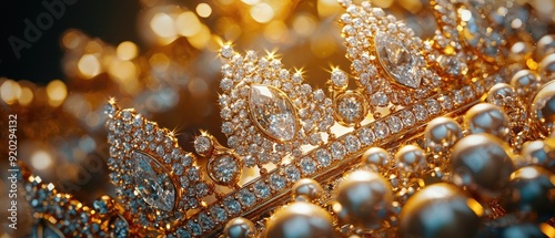 Majestic Diamond-Encrusted Golden Crown Fit for Royalty