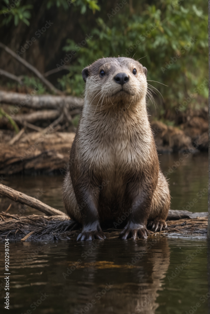 Curious River Otter by the Water Curious River Otter by the Water