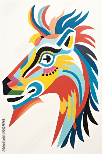 Wallpaper Mural Hippogriff head White background stickers Flat Design Illustration Torontodigital.ca