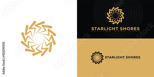 Abstract initial letter S or SS in gold color isolated on multiple background colors. The logo is suitable for apartment community logo design inspiration templates.