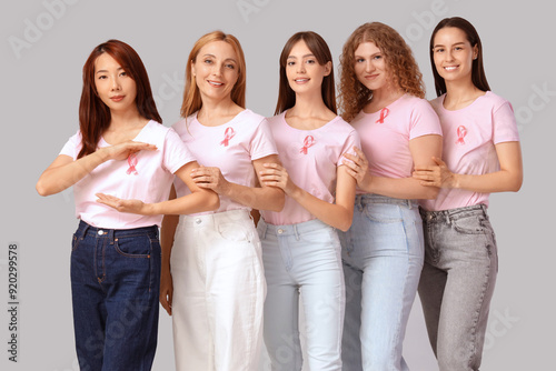 Beautiful women with pink r...