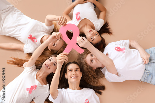 Beautiful women with pink r...