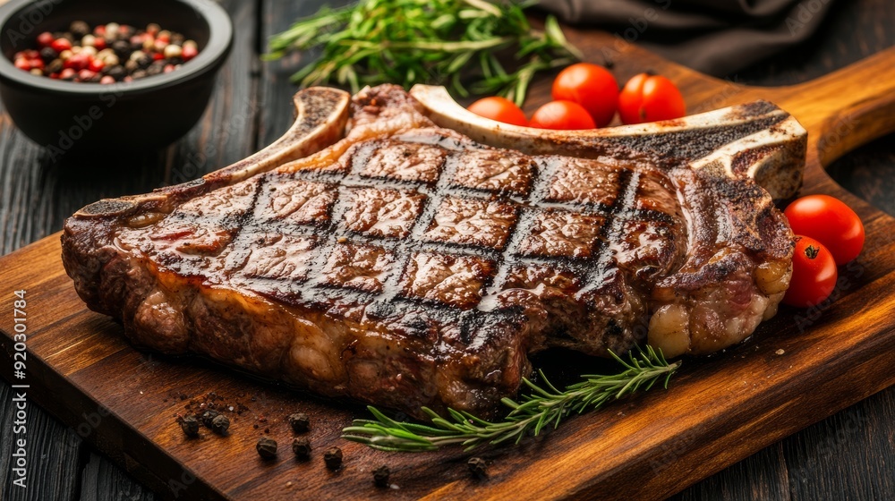 Raw T-bone Steak on a Plate, Perfect for a Juicy Grilled Dinner Generative AI Raw T-bone Steak on a Plate, Perfect for a Juicy Grilled Dinner Generative AI