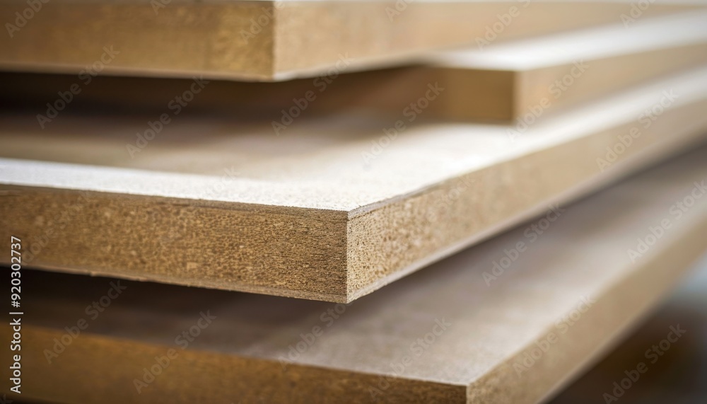 Close-up of stacked wooden boards in a workshop on a bright afternoon Close-up of stacked wooden boards in a workshop on a bright afternoon