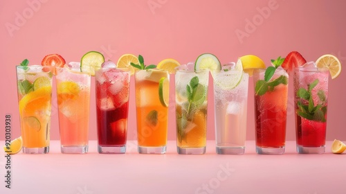 A Variety of Drinks Starting with 'Pic'. High Detailed Drink Concept