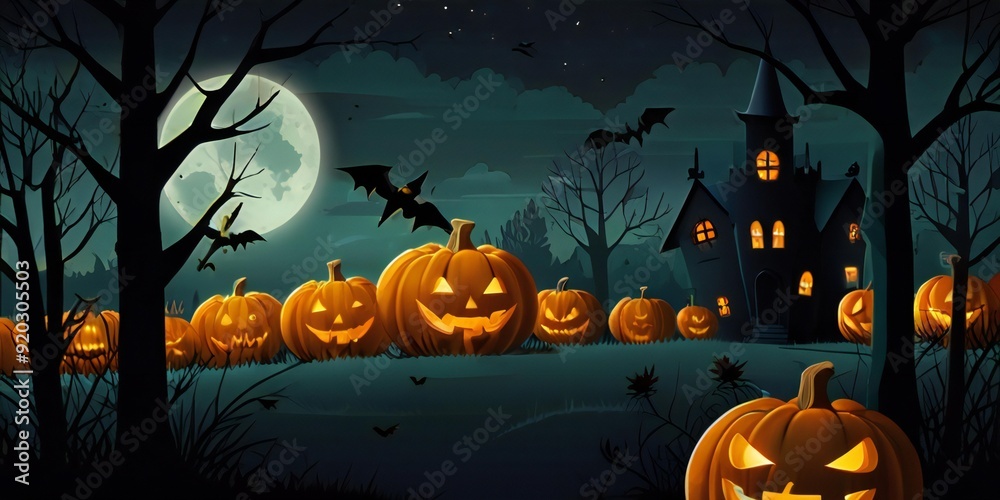 Fototapeta premium halloween background with pumpkin