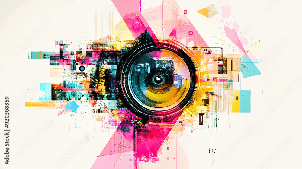 Obraz premium Collage with eye and various graphic elements