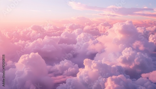 Soft pink clouds fill the sky at sunset with a pastel gradient over the horizon