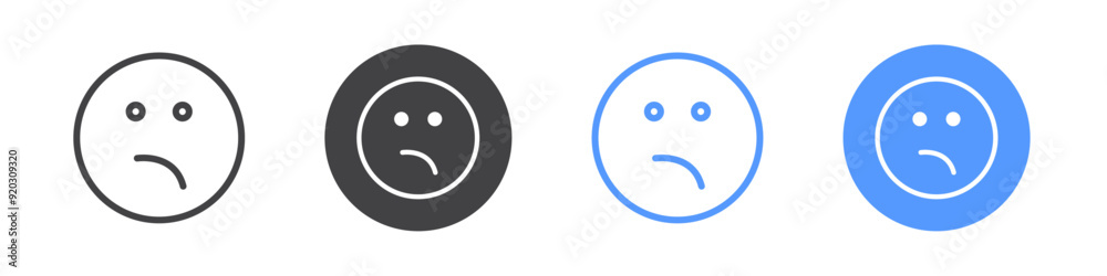 Bemused Social media emoji icon Logo symbol outline set Bemused Social media emoji icon Logo symbol outline set