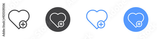 Add to favourite icon Logo symbol outline set