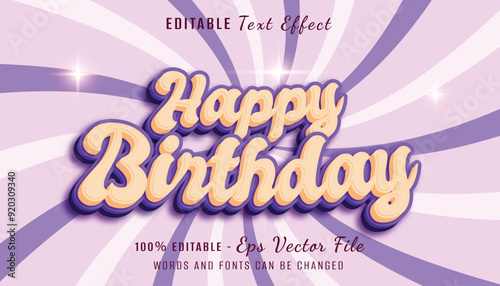 happy birthday 3d text effect design 