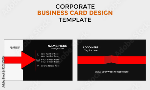 Double-Sided creative business card and visiting card design template .Horizontal and vertical business card template design with front and back presentation. Minimal card template design layout.