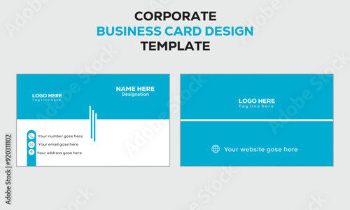 Double-Sided creative business card and visiting card design template .Horizontal and vertical business card template design with front and back presentation. Minimal card template design layout.