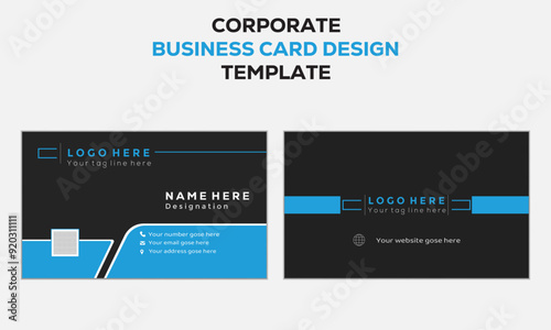 Double-Sided creative business card and visiting card design template .Horizontal and vertical business card template design with front and back presentation. Minimal card template design layout.