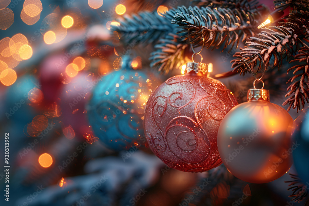 A Group of Ornaments Adorning a Christmas Tree A Group of Ornaments Adorning a Christmas Tree