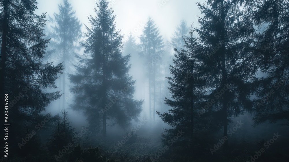 Mysterious Foggy Forest Mysterious Foggy Forest