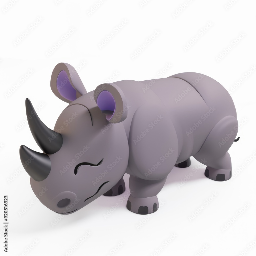 rhinoceros character in 3D style on white background
rhinoceros character in 3D style on white background