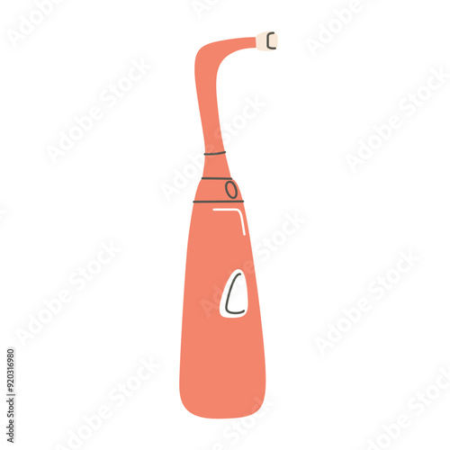 Vector illustration of a portable dental irrigator in flat cartoon style. Dental tool for teeth cleaning and oral hygiene, a water jet for effective dental care and fresh mouth, water flosser icon