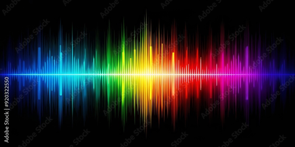 Abstract sound waves with colorful gradient shapes , sound waves ...