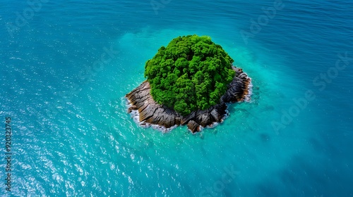 Crushing loneliness, isolated island in vast sea, 