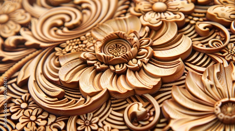 Carved Wood Patterns. Generative AI Carved Wood Patterns. Generative AI
