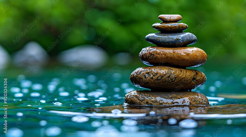 Obraz premium Serene meditation, mind like calm water,
