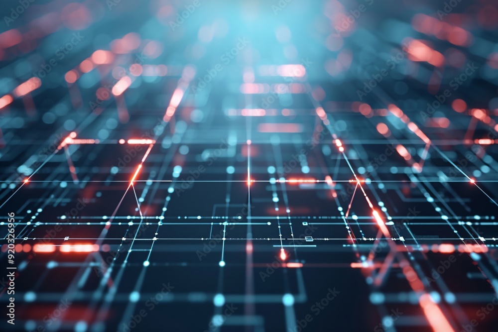 A futuristic 3D grid with glowing lines and dynamic angles, offering a high-tech feel with clear copy space for innovative ideas A futuristic 3D grid with glowing lines and dynamic angles, offering a high-tech feel with clear copy space for innovative ideas