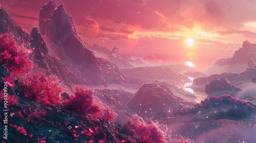 Fantasy landscape art illustration environment. Fantasy landscape art illustration environment.