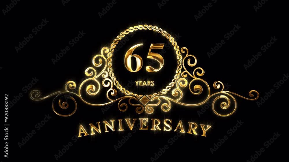 65th Anniversary Celebration. Happy 65 Years Anniversary Animation in ...