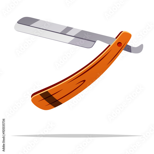 Straight razor vector isolated illustration