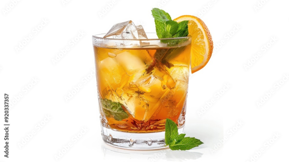 Delicious cocktail isolated white background Generative AI Delicious cocktail isolated white background Generative AI