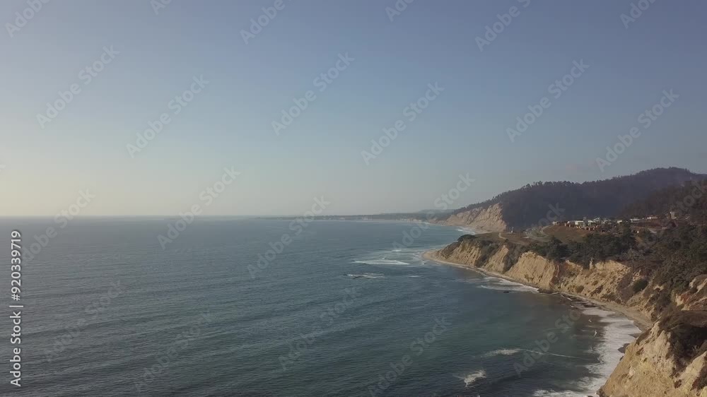 Static aerial shot of the coast of Davenport Beach. Static aerial shot of the coast of Davenport Beach.