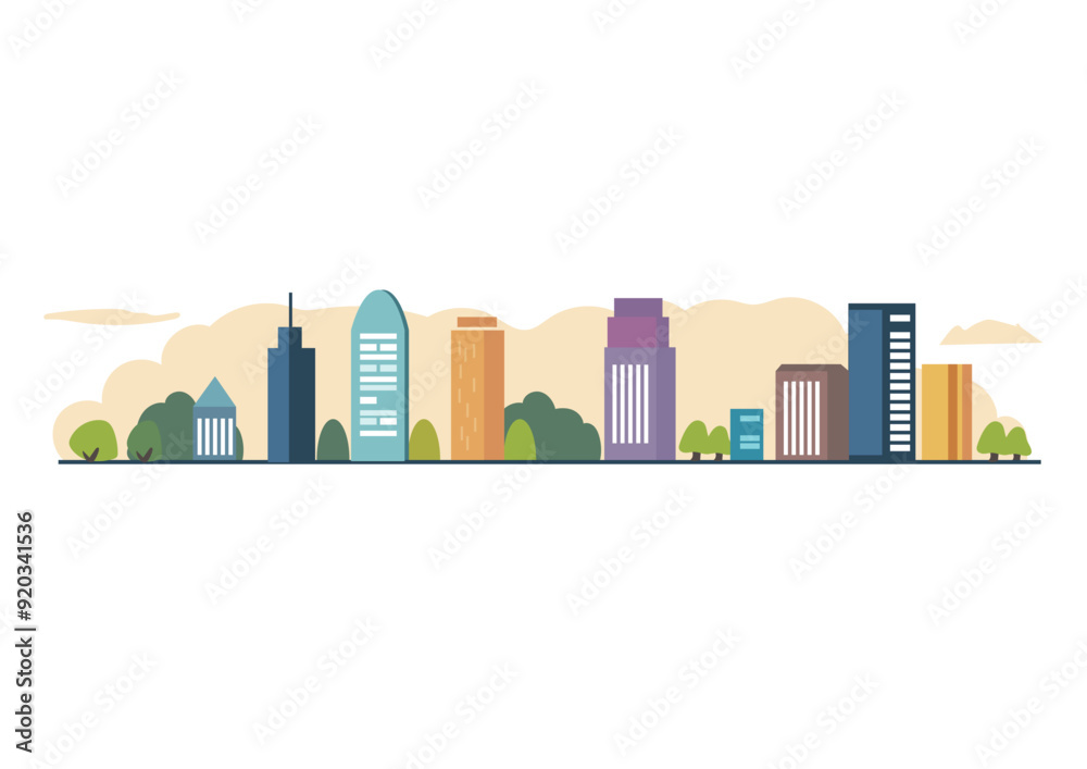 Naklejka premium ビルのある街並み